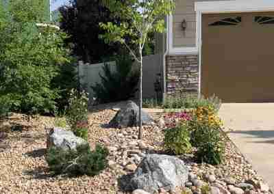 Front yard driveway strip idea